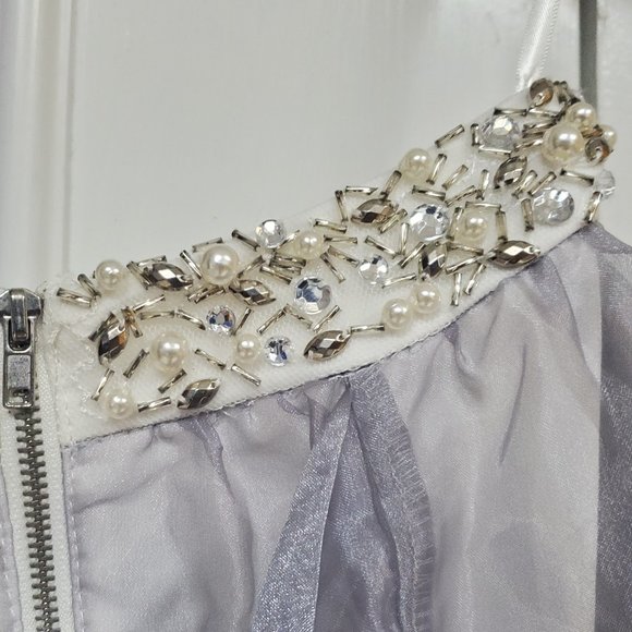 Say Yes to the Prom Tulle Silver/White Skirt - Picture 8 of 9